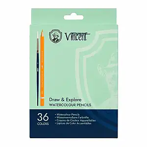 Vincent Draw & Explore Sulu Boya Kalem Seti 36'lı Karton Kutu - Vincent