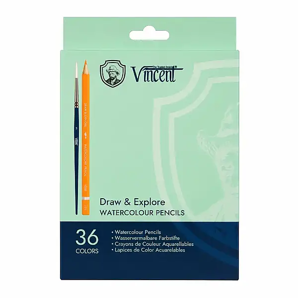 Vincent Draw & Explore Sulu Boya Kalem Seti 36'lı Karton Kutu - 1