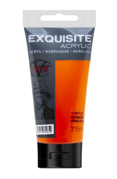Vincent Exquisite Akrilik Boya 200 ML Fluorescent Orange - 1