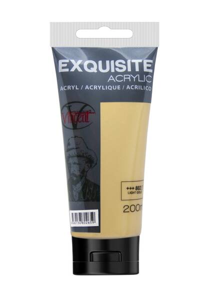 Vincent Exquisite Akrilik Boya 200 ML Light Gold - 1