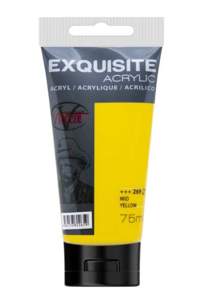 Vincent Exquisite Akrilik Boya 200 ML Mid Yellow - 1