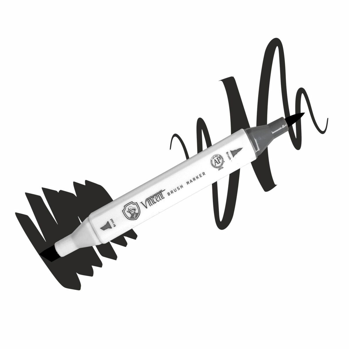 Vincent Graph Master Brush Marker 120 Black