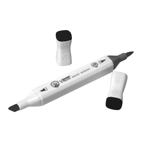 Vincent Graph Master Brush Marker 121 Speci̇al Black - 3