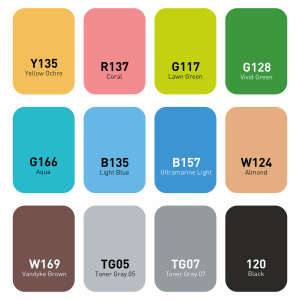 Vincent Graph Master Brush Marker 12B - 2