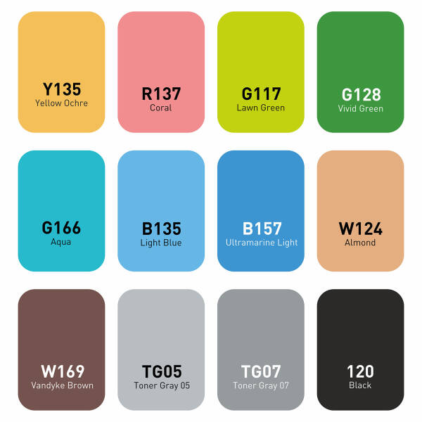 Vincent Graph Master Brush Marker 12B - 2