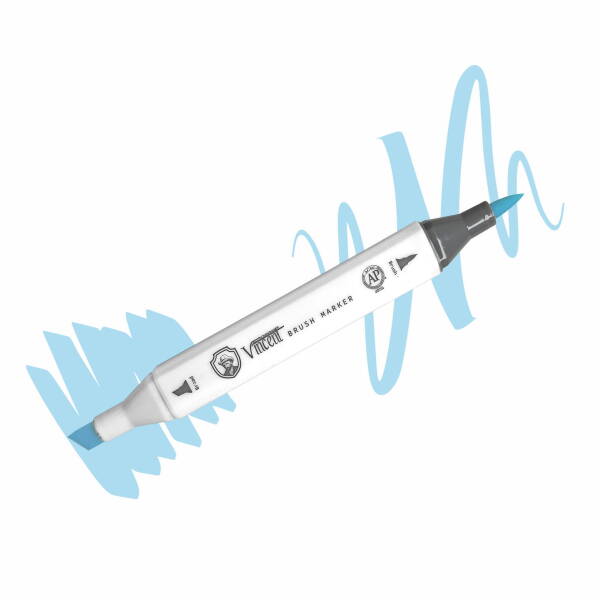 Vincent Graph Master Brush Marker B113 Li̇ght Cyan - 1