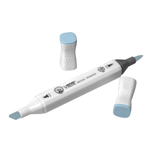 Vincent Graph Master Brush Marker B113 Li̇ght Cyan - 3
