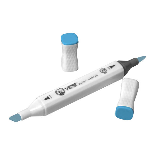 Vincent Graph Master Brush Marker B115 Cyan - 3