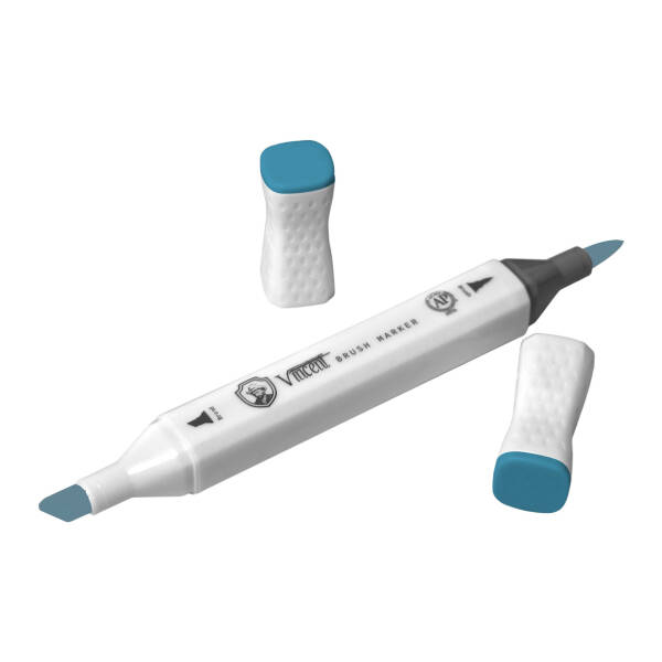 Vincent Graph Master Brush Marker B118 Dark Turquoi̇se - 3