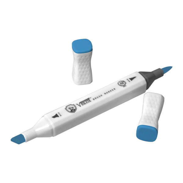 Vincent Graph Master Brush Marker B128 Process Blue - 3