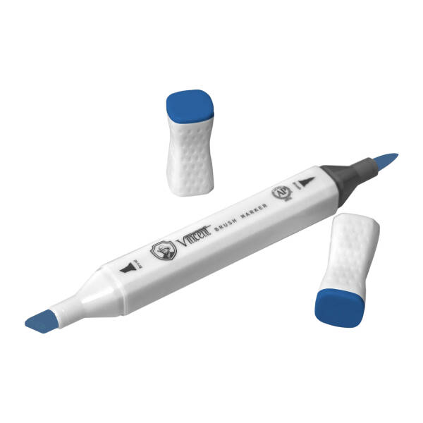 Vincent Graph Master Brush Marker B138 Bright Blue - 3