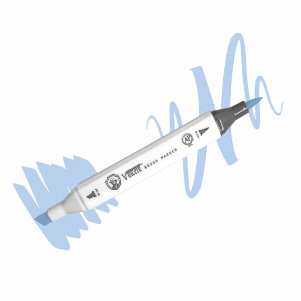 Vincent Graph Master Brush Marker B161 Ice Blue - 1