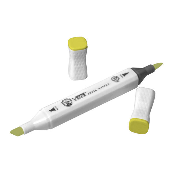 Vincent Graph Master Brush Marker G114 Yellow Green - 3