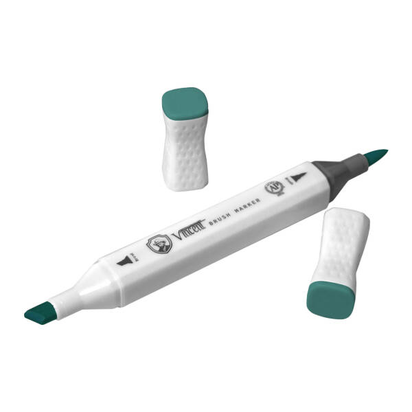 Vincent Graph Master Brush Marker G158 Li̇ght Pi̇ne Green - 3