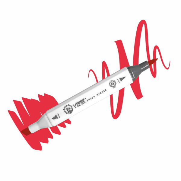Vincent Graph Master Brush Marker R119 Hot Coral - 1