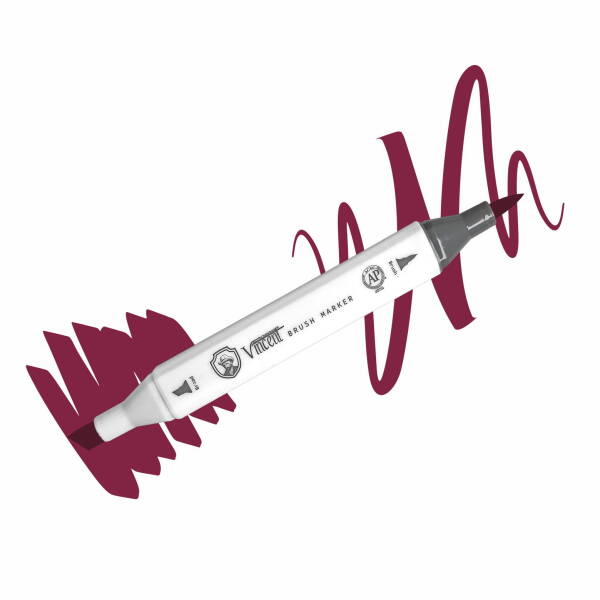 Vincent Graph Master Brush Marker R167 Burgundy - 1