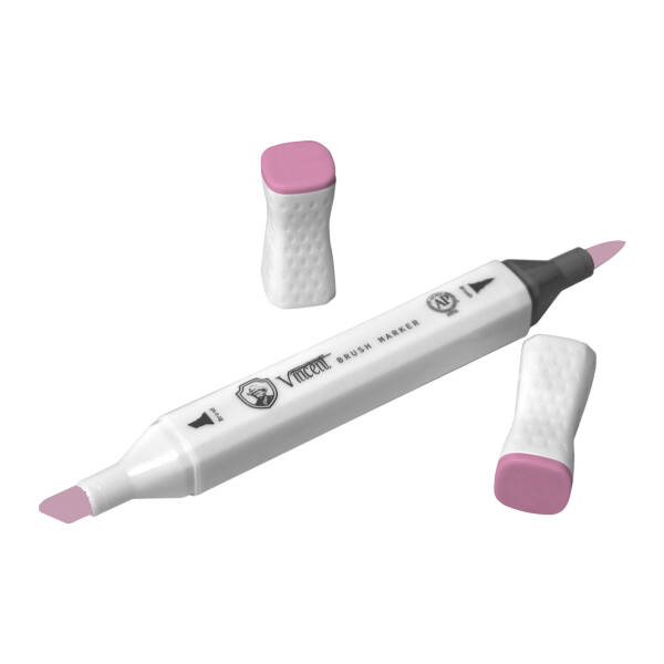 Vincent Graph Master Brush Marker V115 Li̇ght Magenta - 3