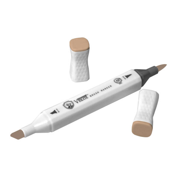 Vincent Graph Master Brush Marker W135 Li̇ght Chocolate - 3