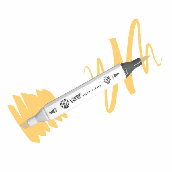 Vincent Graph Master Brush Marker Y116 Golden Yellow - 1