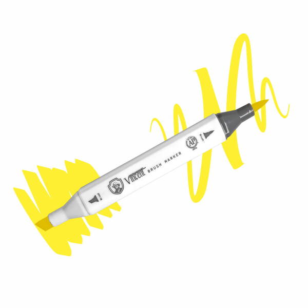 Vincent Graph Master Brush Marker Y143 Bright Yellow - 1