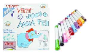 Vincent Keçeli Kalem Jumbo Aqua Pens 10'Lu Set - 3