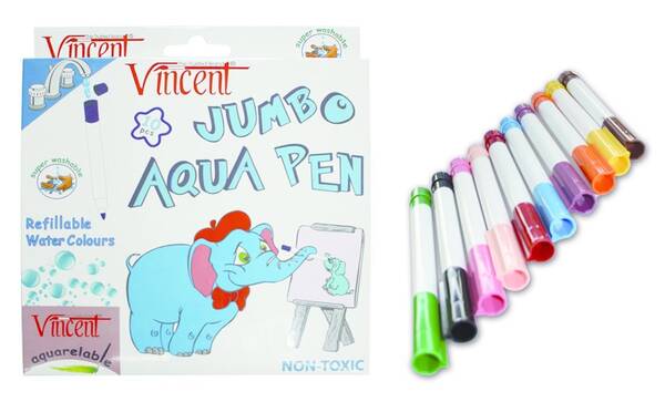 Vincent Keçeli Kalem Jumbo Aqua Pens 10'Lu Set - 3