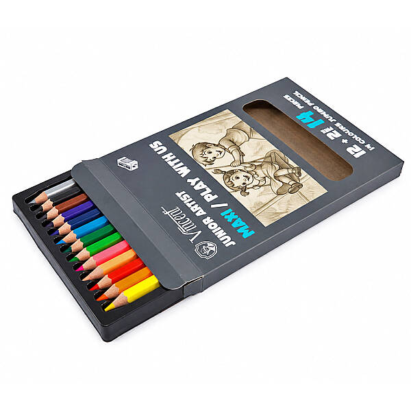 Vincent Maxi Jumbo Kuru Boya Kalem Seti 12'li - 3