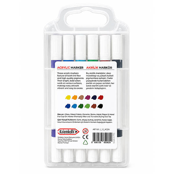 Vincent Penaholic Çift Uçlu Akrilik Marker Set 12'li - 2