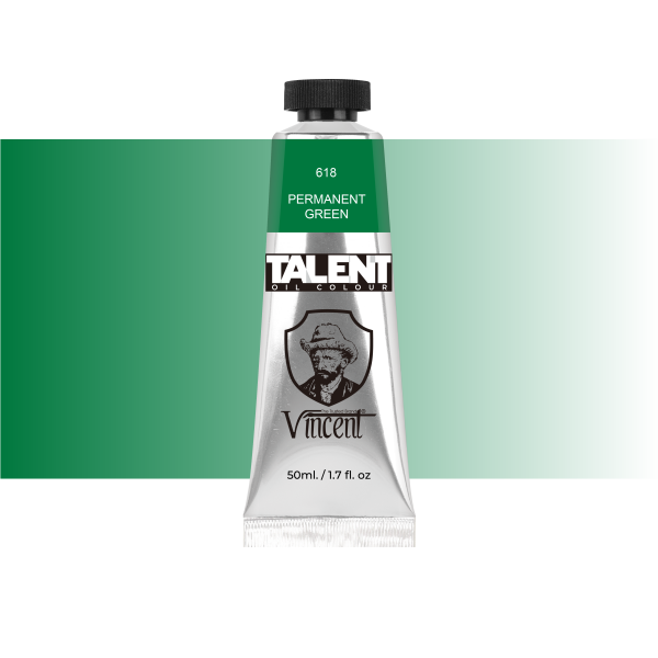 VINCENT TALENT OIL COLOR 50ML 618 PERMANENT GREEN - 1