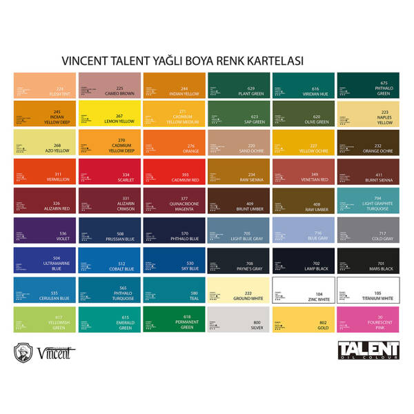 Vincent Talent Yağlı Boya 200 ML 104 Zinc White - 2