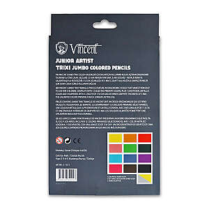 Vincent Trixi Jumbo Kuru Boya Kalem Seti 12'li - 2