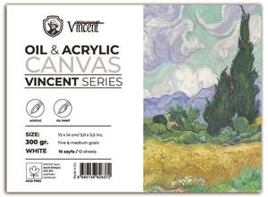 Vincent - Vincent Yağlı Ve Akrilik Boya Kanvas Pad 300Gr 10X14 10 Yaprak