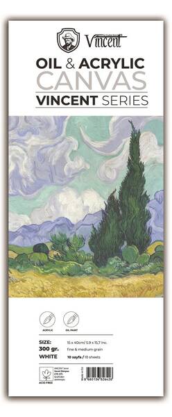 Vincent Yağlı Ve Akrilik Boya Kanvas Pad 300Gr 15X40 10 Yaprak - 1