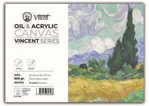 Vincent - Vincent Yağlı Ve Akrilik Boya Kanvas Pad 300Gr 25X35 10 Yaprak