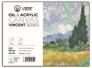 Vincent Yağlı Ve Akrilik Boya Kanvas Pad 300Gr 30X40 10 Yaprak - Vincent
