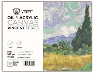 Vincent Yağlı Ve Akrilik Boya Kanvas Pad 300Gr 44X56 10 Yaprak - Vincent