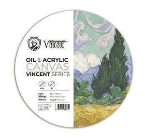 Vincent - Vincent Yağlı Ve Akrilik Boya Kanvas Pad 300Gr Daire 25Cm 10 Yaprak