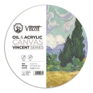 Vincent - Vincent Yağlı Ve Akrilik Boya Kanvas Pad 300Gr Daire 40Cm 10 Yaprak