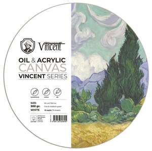 Vincent - Vincent Yağlı Ve Akrilik Boya Kanvas Pad 300Gr Daire 50Cm 10 Yaprak