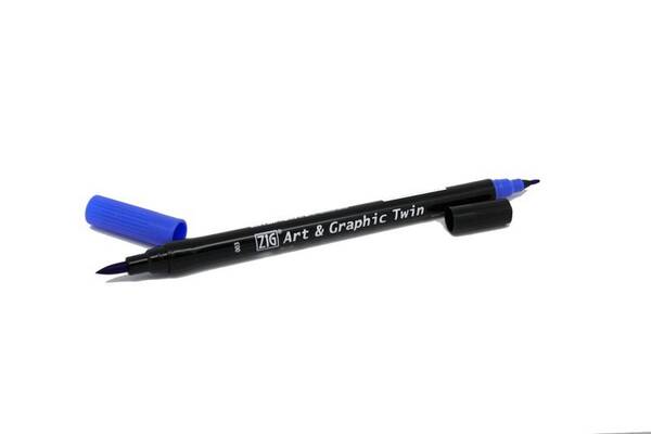 Zig Art&Graphic Twin Fırça Uçlu Marker TUT-80 003 Blue
