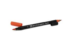 Zig Art&Graphic Twin Fırça Uçlu Marker TUT-80 024 Scarlet Red - Thumbnail