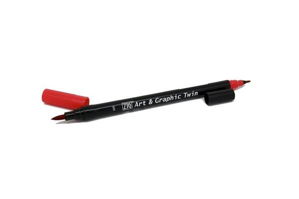 Zig Art&Graphic Twin Fırça Uçlu Marker TUT-80 029 Carmine Red