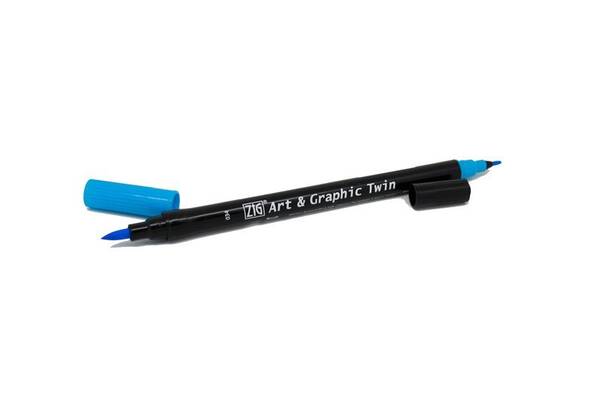 Zig Art&Graphic Twin Fırça Uçlu Marker TUT-80 034 Cobalt Blue