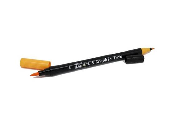 Zig Art&Graphic Twin Fırça Uçlu Marker TUT-80 042 Bright Yellow