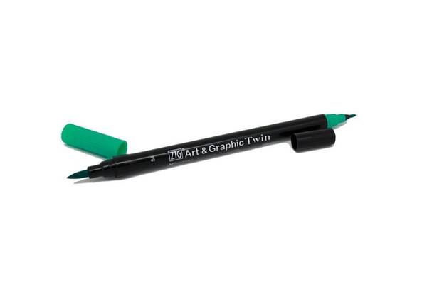 Zig Art&Graphic Twin Fırça Uçlu Marker TUT-80 054 Turkuaz Green
