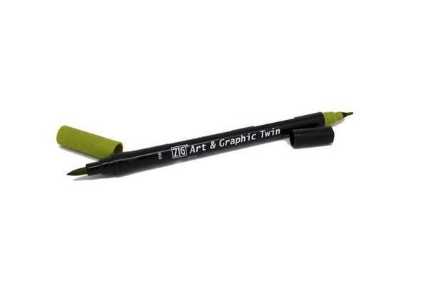 Zig Art&Graphic Twin Fırça Uçlu Marker TUT-80 056 Mid Green