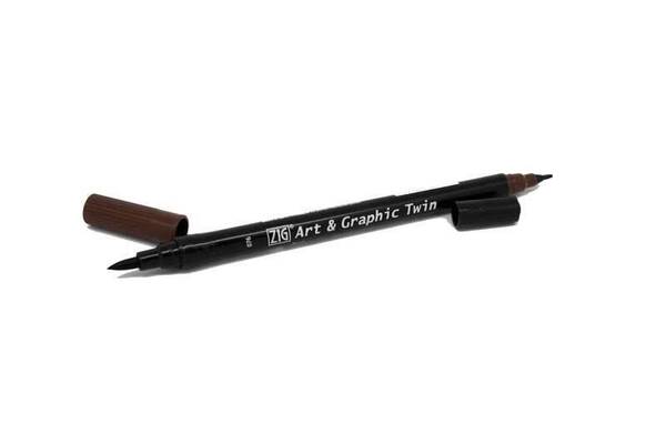 Zig Art&Graphic Twin Fırça Uçlu Marker TUT-80 076 Dark Brown