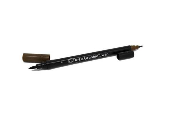 Zig Art&Graphic Twin Fırça Uçlu Marker TUT-80 077 Deep Brown