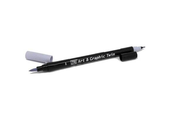 Zig Art&Graphic Twin Fırça Uçlu Marker TUT-80 084 Pale Gray