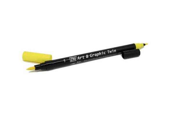 Zig Art&Graphic Twin Fırça Uçlu Marker TUT-80 110 Mid Yellow